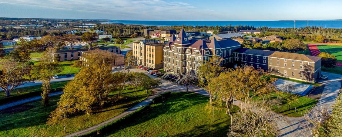 Aerial photo of the University Sainte Anne campus.